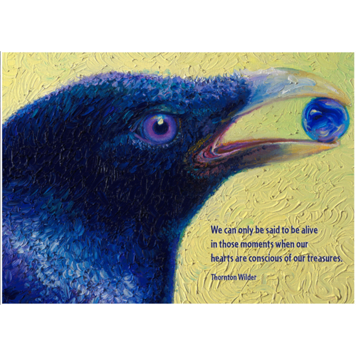  Artists to Watch Blackbird with T. Wilder Quote Blank Card 
