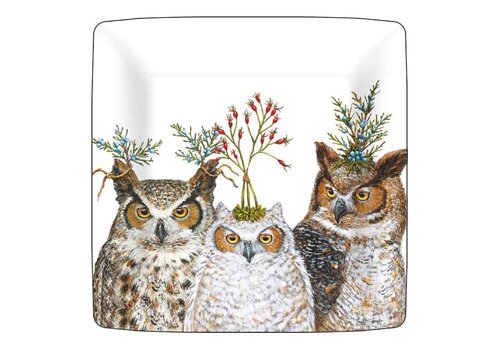  Paper Products Design Holiday Hoot 10" Square Plate 