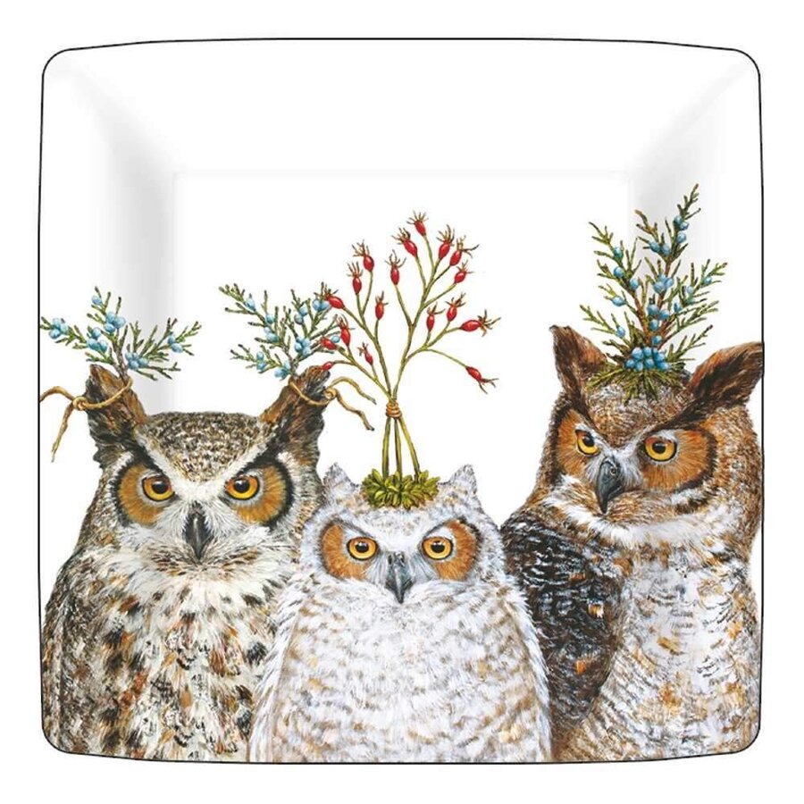 Holiday Hoot 10" Square Plate