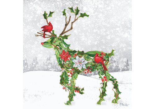  Paper Products Design Reindeer Topiary Beverage Napkins 