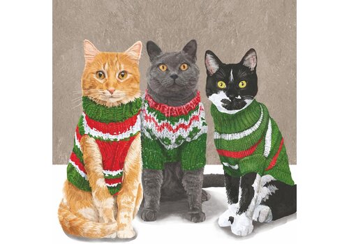  Paper Products Design Sweater Cats Beverage Napkins 
