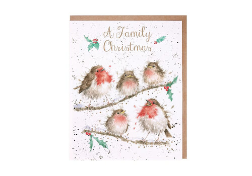  Wrendale Designs A Family Christmas Robins Card 