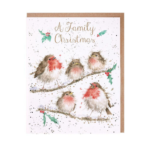  Wrendale Designs A Family Christmas Robins Card 