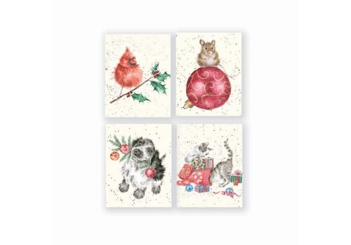 Wrendale Designs Cardinal /Mouse /Dog /Cat Mini Boxed Cards 