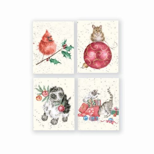  Wrendale Designs Cardinal /Mouse /Dog /Cat Mini Boxed Cards 