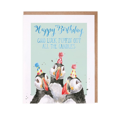  Wrendale Designs Puffins Birthday Card 