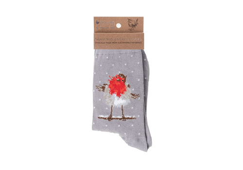  Wrendale Designs Women's Christmas Socks Jolly Robin 