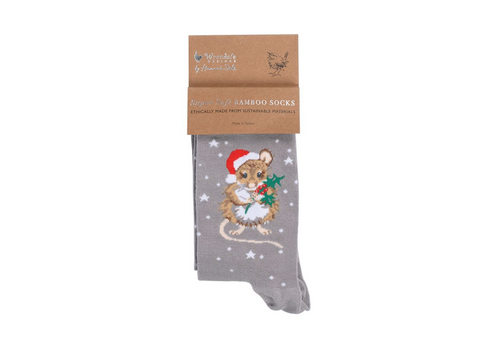  Wrendale Designs Women's Christmas Socks Mouse 