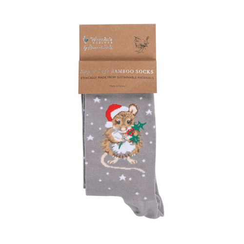  Wrendale Designs Women's Christmas Socks Mouse 