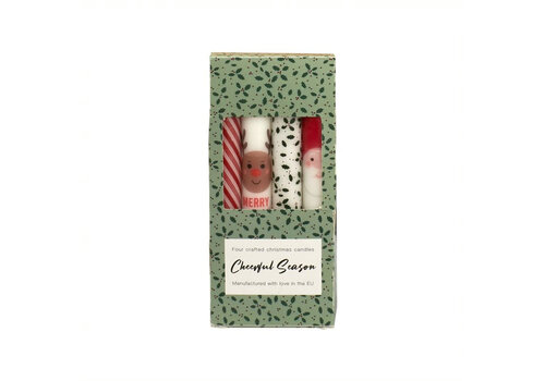  Talla Imports Cheerful Season Taper Candles box of 4 