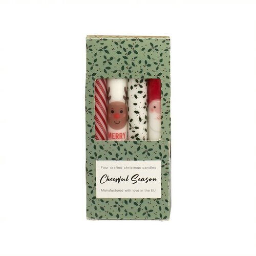  Talla Imports Cheerful Season Taper Candles box of 4 