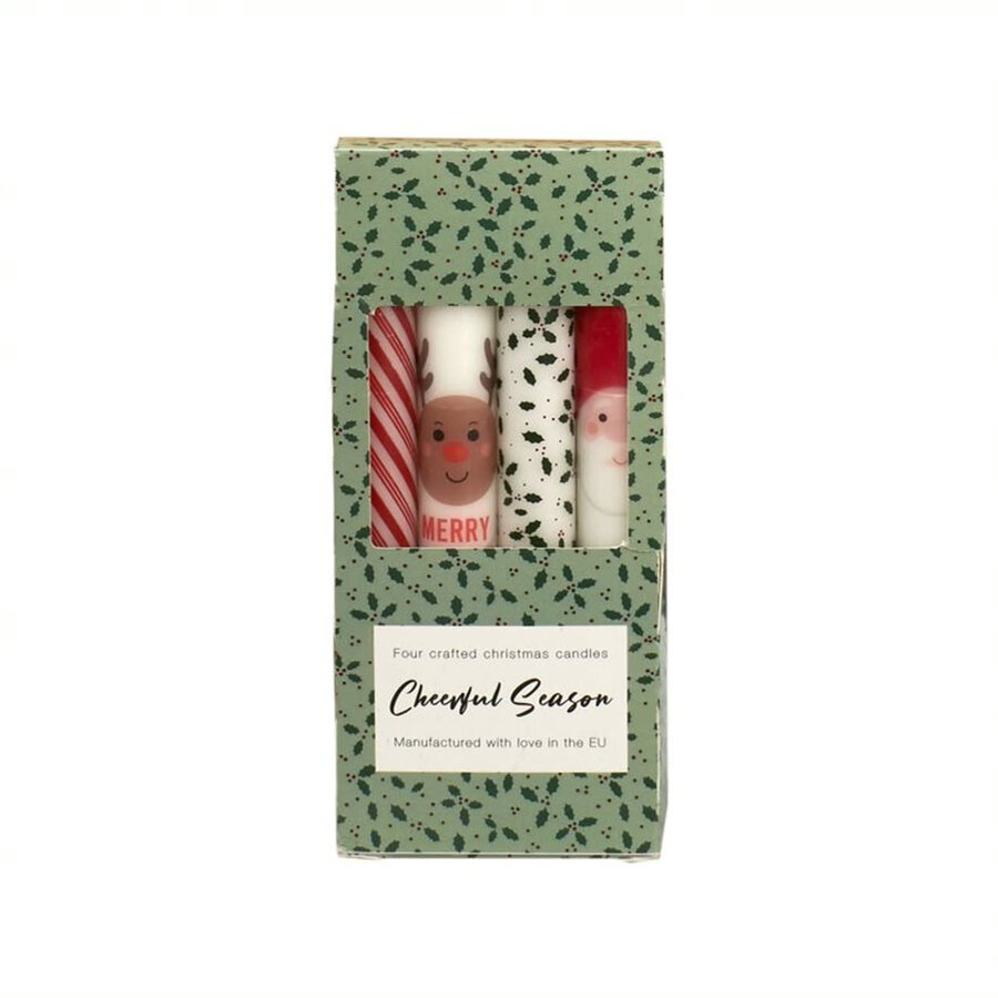 Cheerful Season Taper Candles box of 4