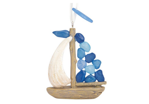  Cape Shore Seaglass Sailboat Ornament 