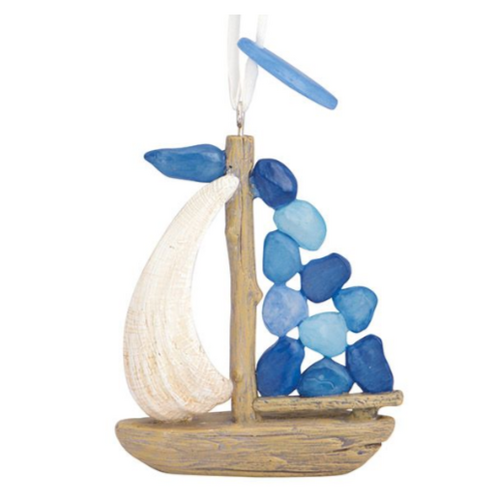  Cape Shore Seaglass Sailboat Ornament 