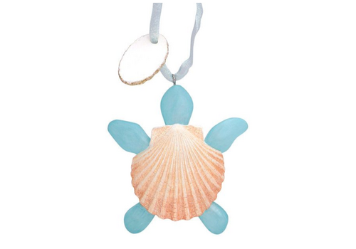  Cape Shore Shell & Seaglass Turtle Ornament 