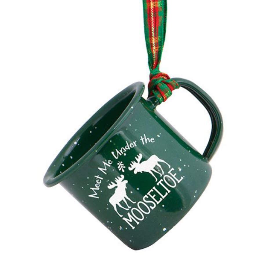 Mini Camp Mug Ornament Meet Me Under the Mooseltoe