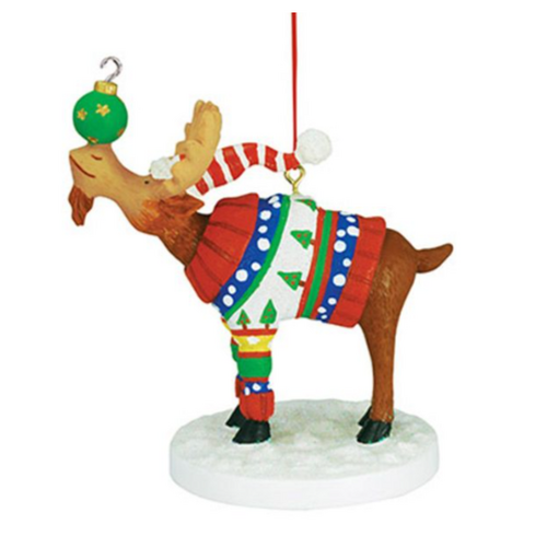  Cape Shore Christmas Sweater Moose Ornament 