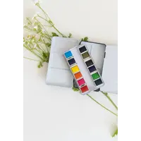 12 Color Mini-Travel Watercolor Paint Palette