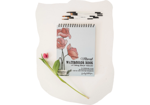  Bailey Rae Studio Floral Watercoloring Book-21 Outlines with Video Tutorials 
