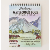 Landscape Watercoloring Book-21 Outlines with Video Tutorials
