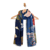 Navy Scattered Blooms Scarf
