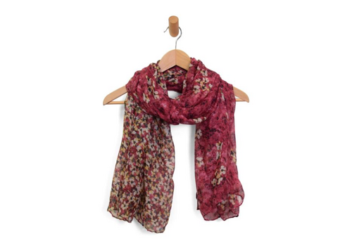  Joy Accessories Magenta Falling Daisies Scarf 