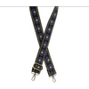 Joy Accessories 1.5" Navy Studded Daisy Embroided Guitar Strap