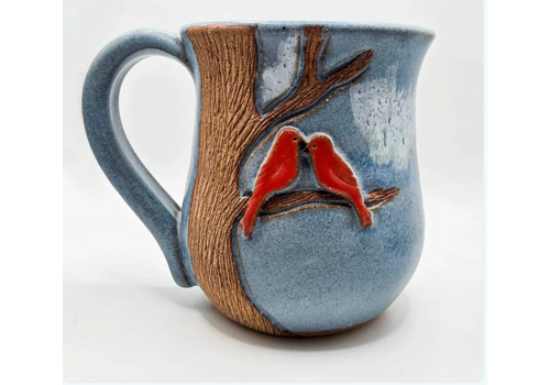  Mudworks Pottery Kissing Love Birds Mug 