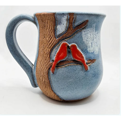  Mudworks Pottery Kissing Love Birds Mug 
