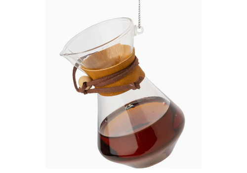  Silver Tree Home & Holiday 3.5" Glass Coffee Pot Ornament 