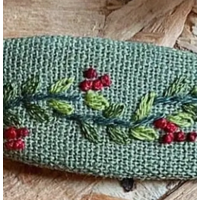 Wreath & Nuts Embroidered Hair Barrette