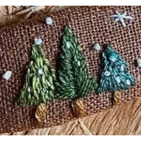 Wreath & Nuts Embroidered Hair Barrette