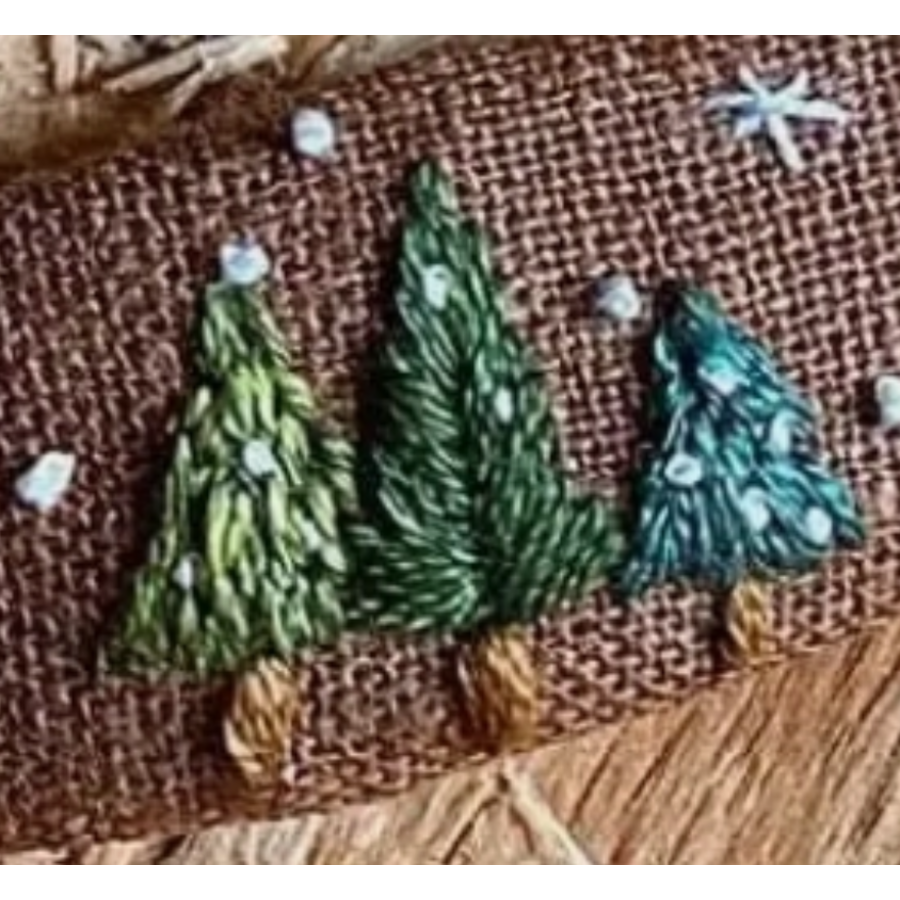 Wreath & Nuts Embroidered Hair Barrette