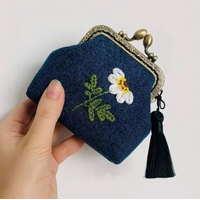 Daisy Embroidered Coin Purse