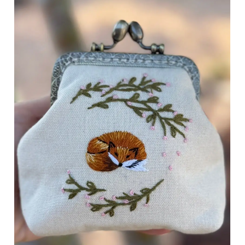  Quince Fables Fox Embroidered Coin Purse 