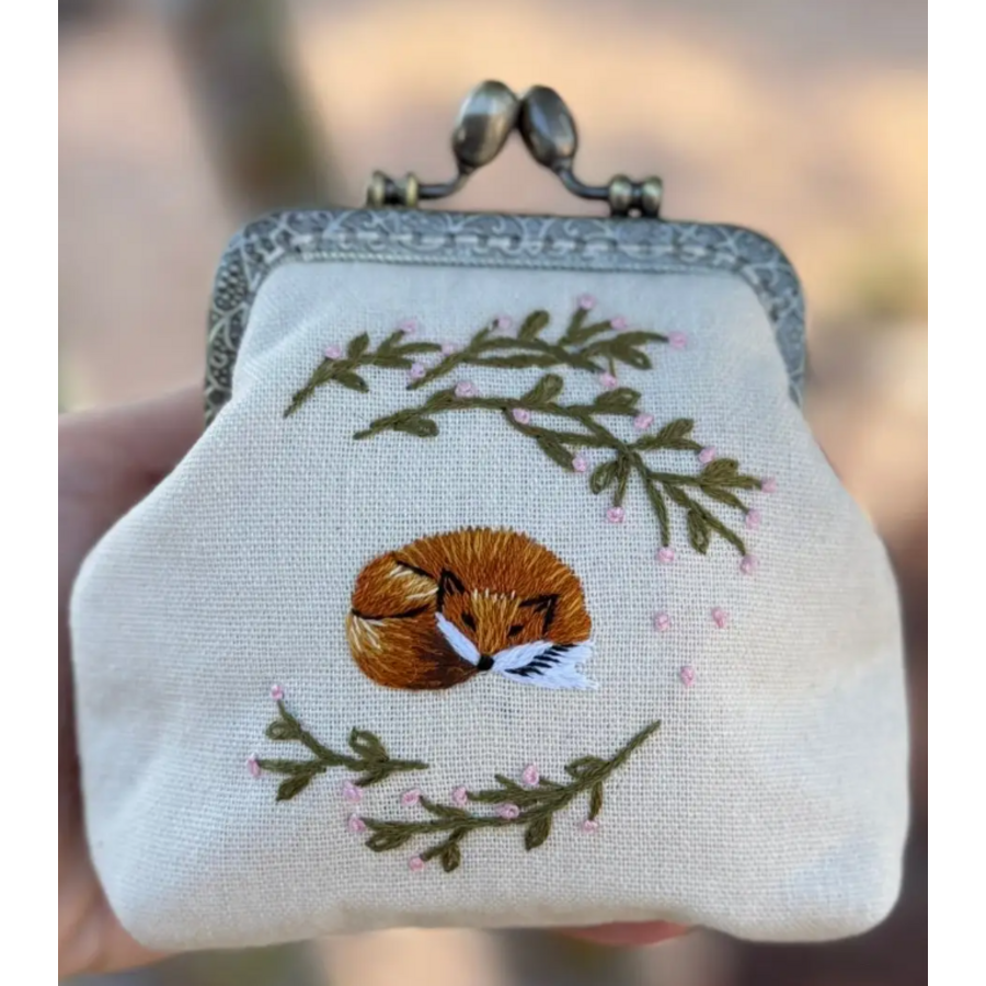 Fox Embroidered Coin Purse