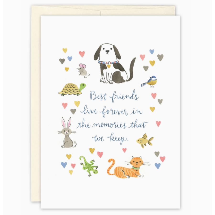 Best Friends Live Forever Pet Sympathy Card