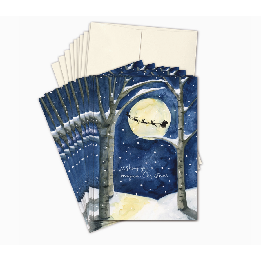 Santa in the Sky Boxed Cards