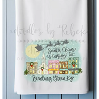 Santa Claus is Coming Tea Towel Portsmouth
