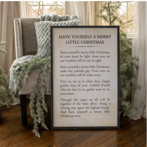 Ragon House Merry Little Christmas Lyrics Sign   Ragon House Merry Little Christmas Lyrics Sign