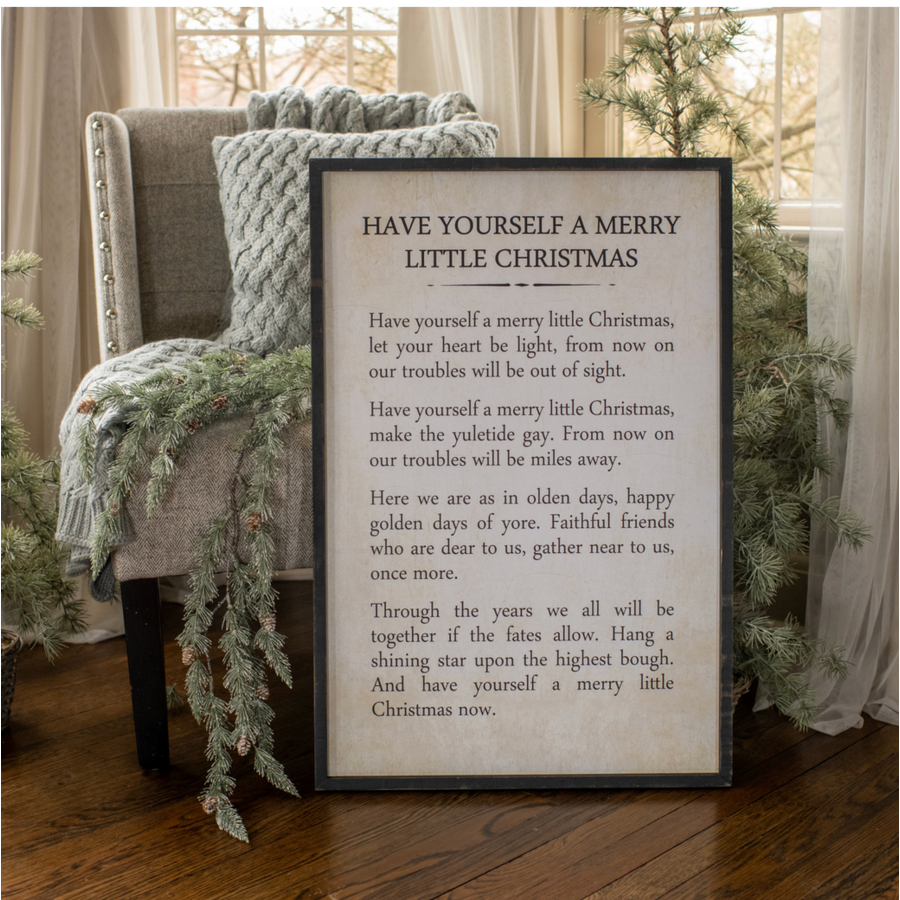 Merry Little Christmas Lyrics Sign