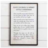 Merry Little Christmas Lyrics Sign