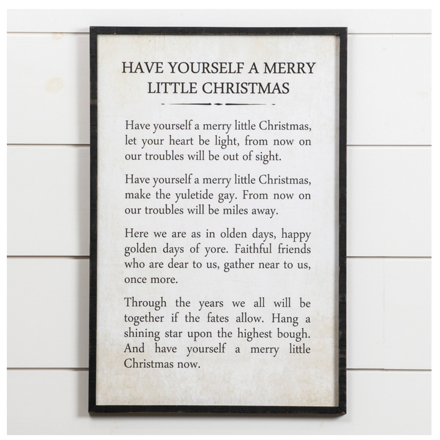 Merry Little Christmas Lyrics Sign