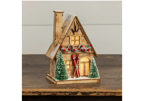  Ragon House Lighted Wood Ski House 