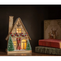 Lighted Wood Ski House