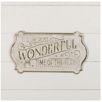 Gold & White Most Wonderful Time of Year Sign