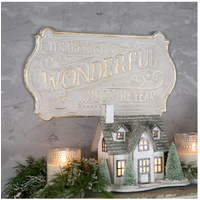 Gold & White Most Wonderful Time of Year Sign