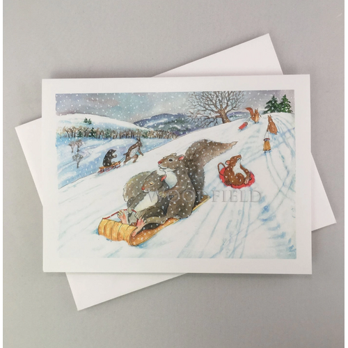  Woodfield Press Sledding Fun Card 