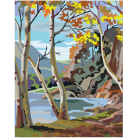 Paint By Number Style Autumn Scene Magnet