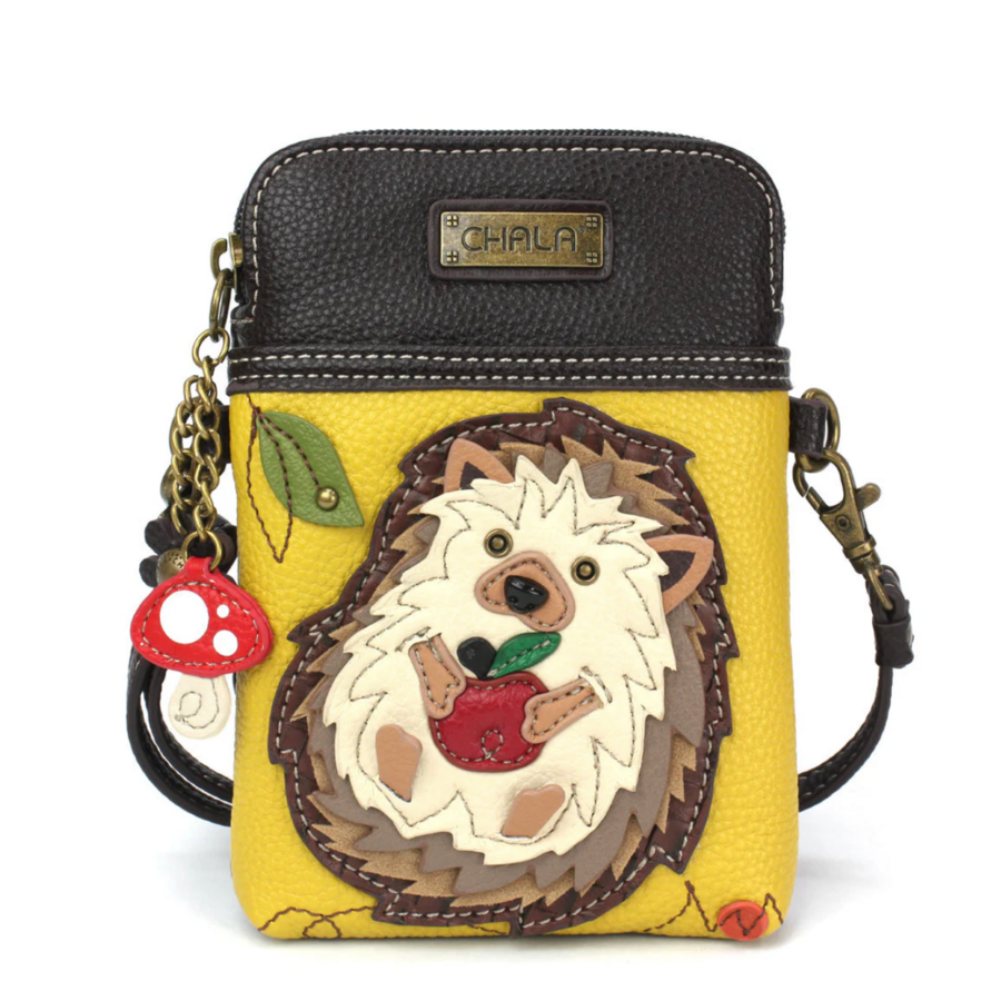 Cell Phone Crossbody Hedgehog Mustard